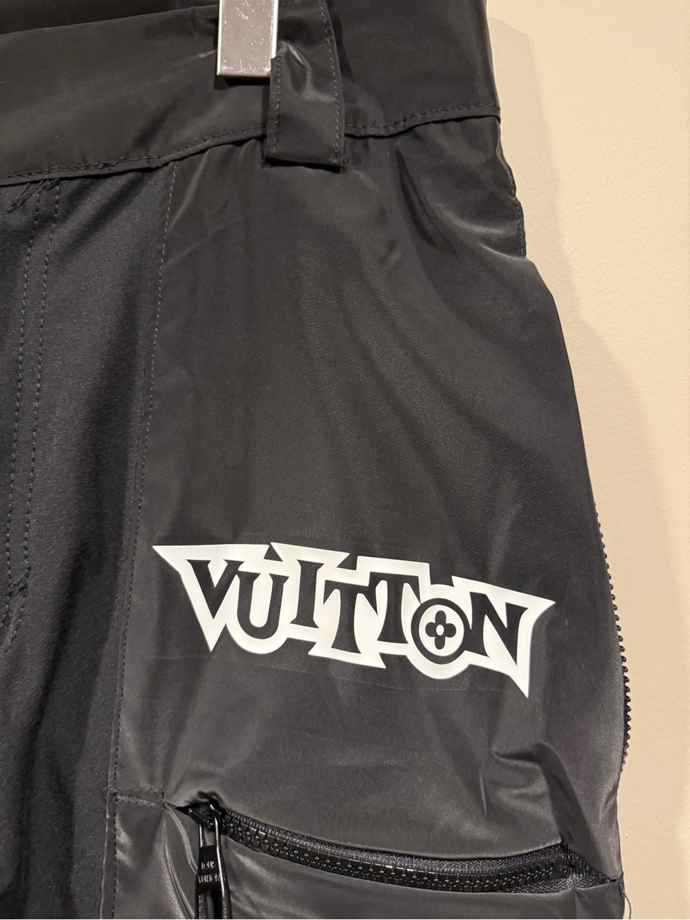 Louis Vuitton Utility tech Cargo Trousers with Logo Patch and front zip pockets image 4